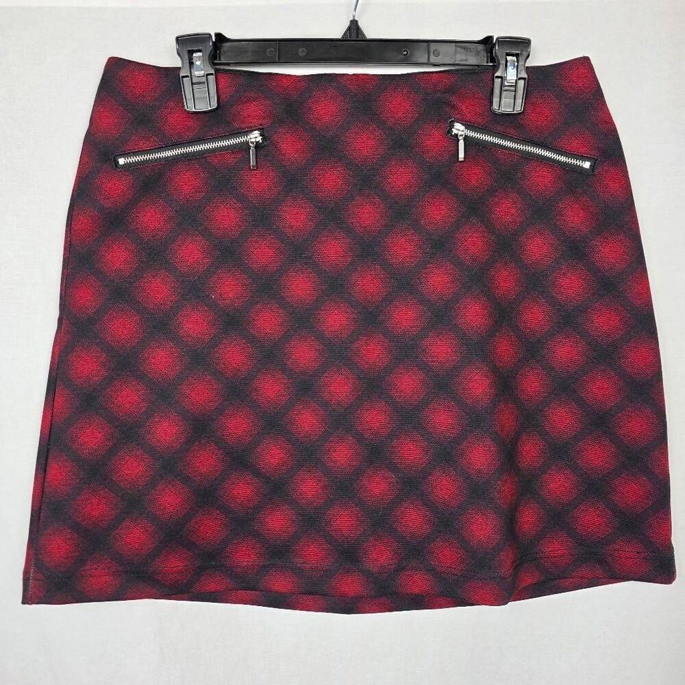 Maurices Red Plaid Mini Skirt Womens Medium Zipper